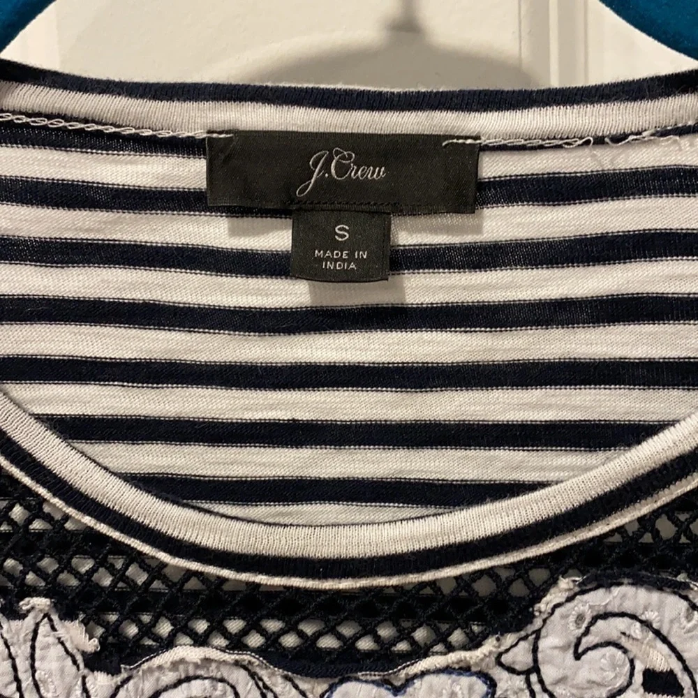 J Crew Striped Slub Knit Dressy Tee EUC